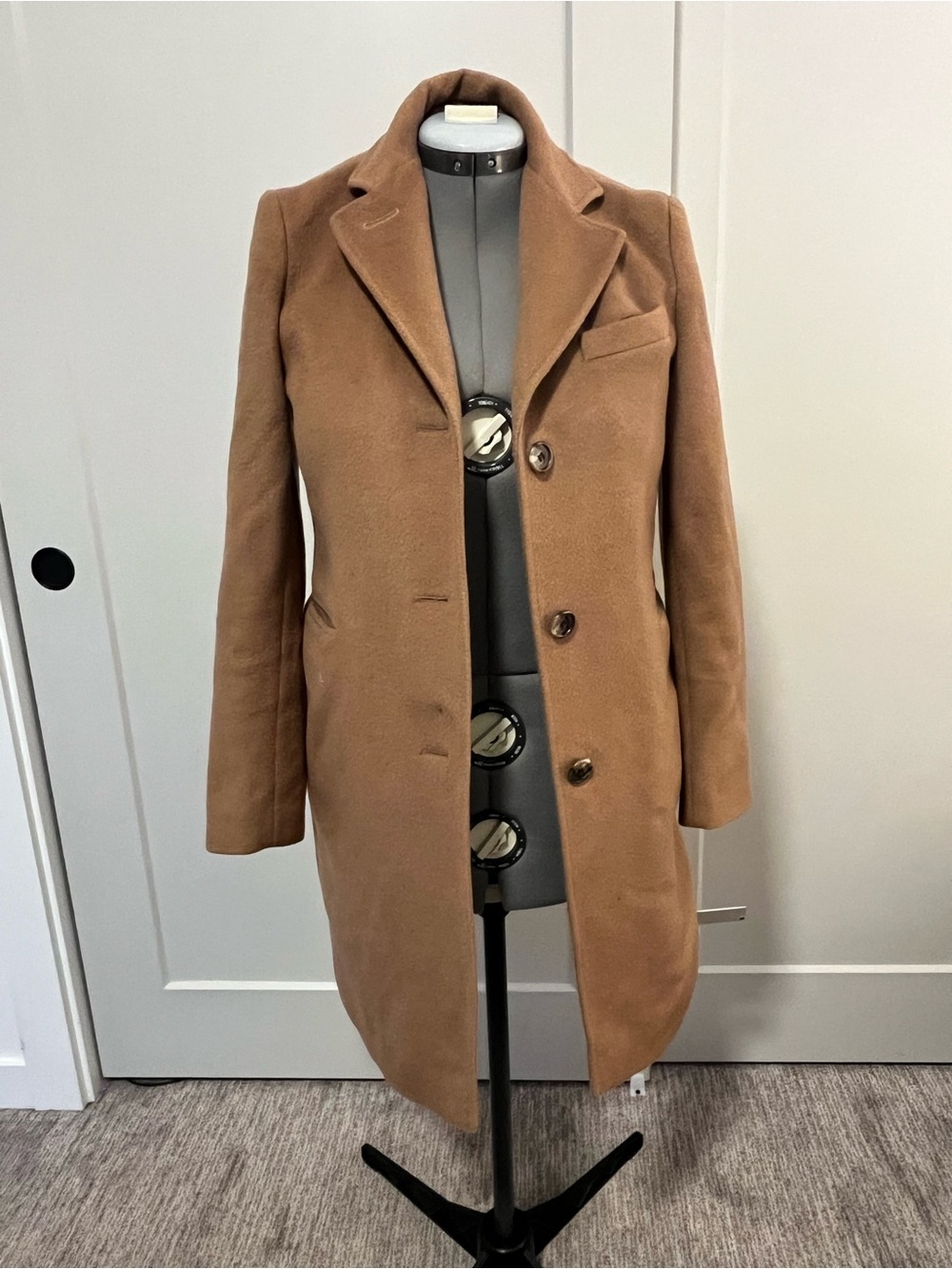Ralph Lauren Camel Wool-Blend Single-Breasted Coat